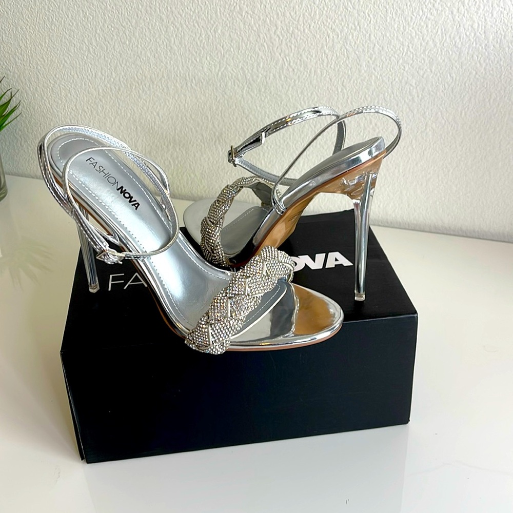 Silver Rhinestones sexy heel